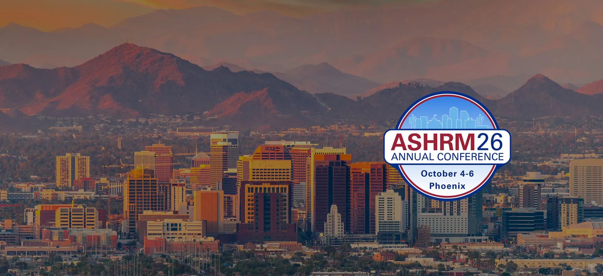 ASHRM 2026 conference logo over Phoenix skyline