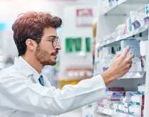 pharmacist looking at medicine