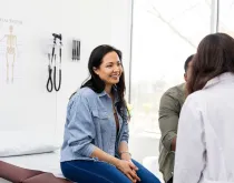 couple talking with provider
