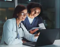 doctor and nurse on laptop 