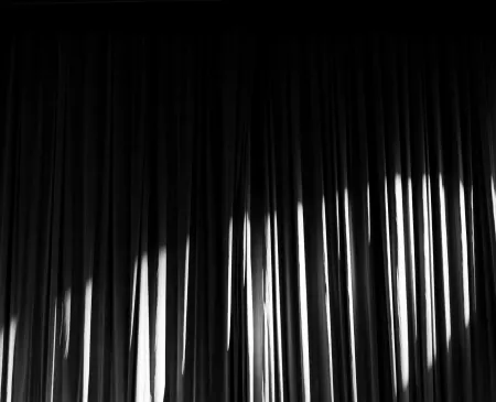 Spotlight on b/w curtains