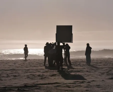 movie set on a beach