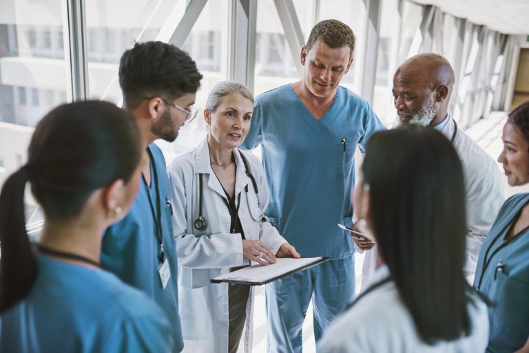 clinical team in discussion