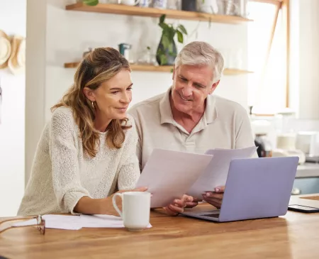 adult couple comparing plans